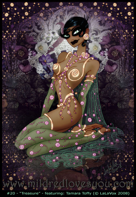 Pin-Up #20 - 'Treasure' - featuring Tamara Toffy - a MildredLovesYou.com cartoon pin-up by LaLaVox.